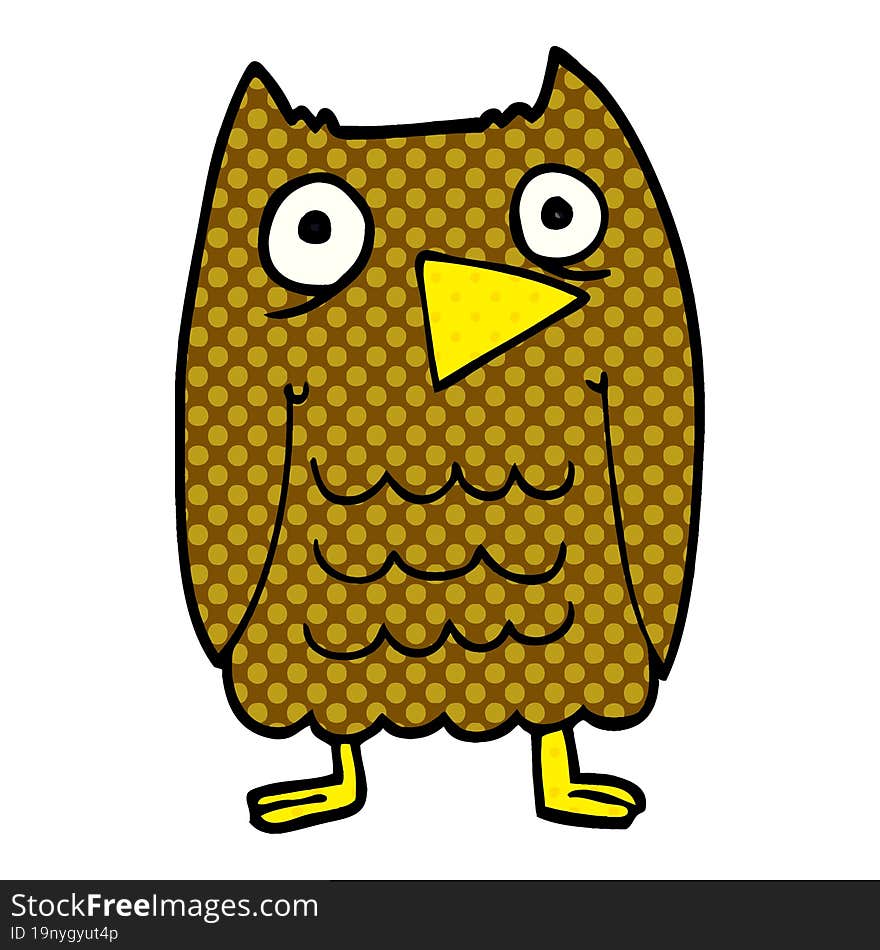 funny cartoon doodle owl