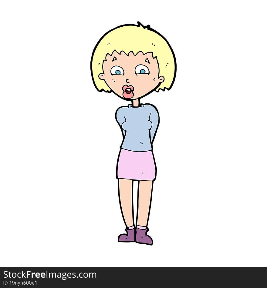 Cartoon Surprised Woman