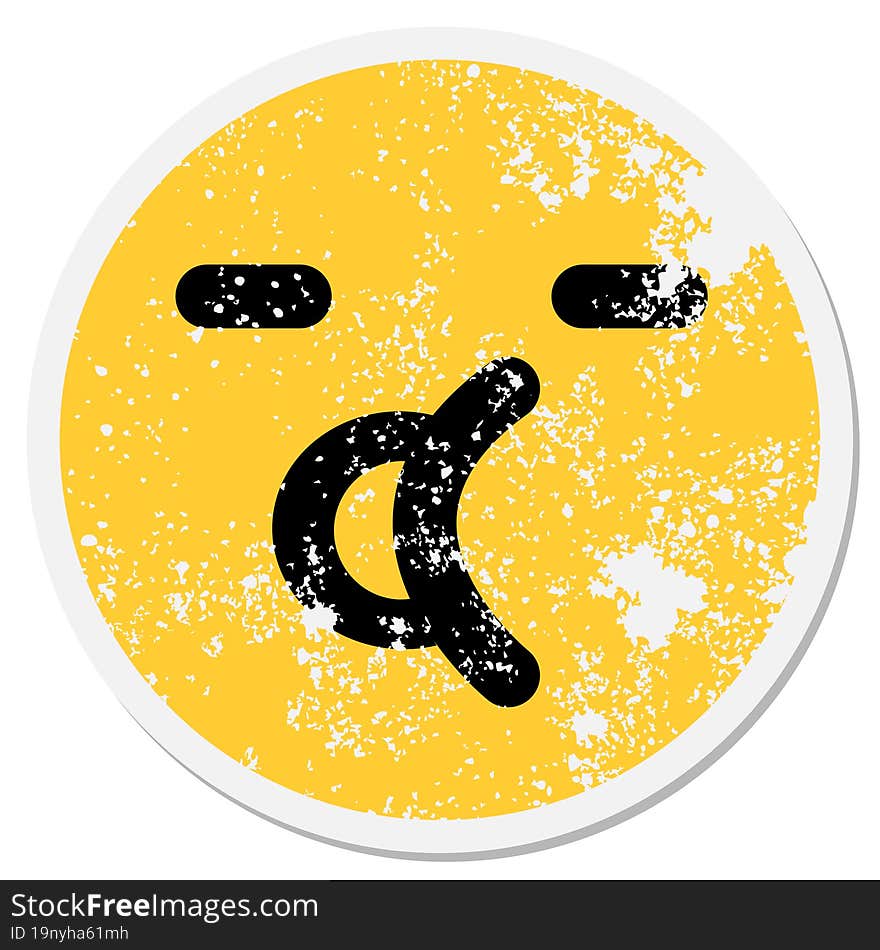 Simple Talking Face Circular Sticker