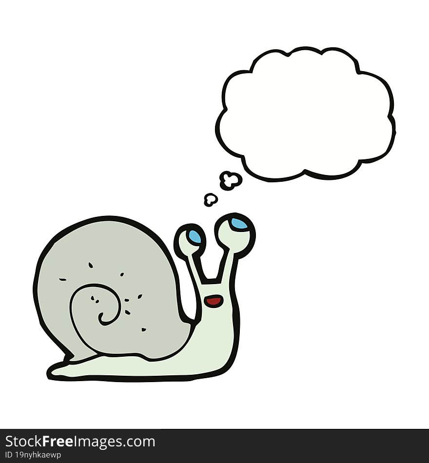 Cartoon Snail With Thought Bubble