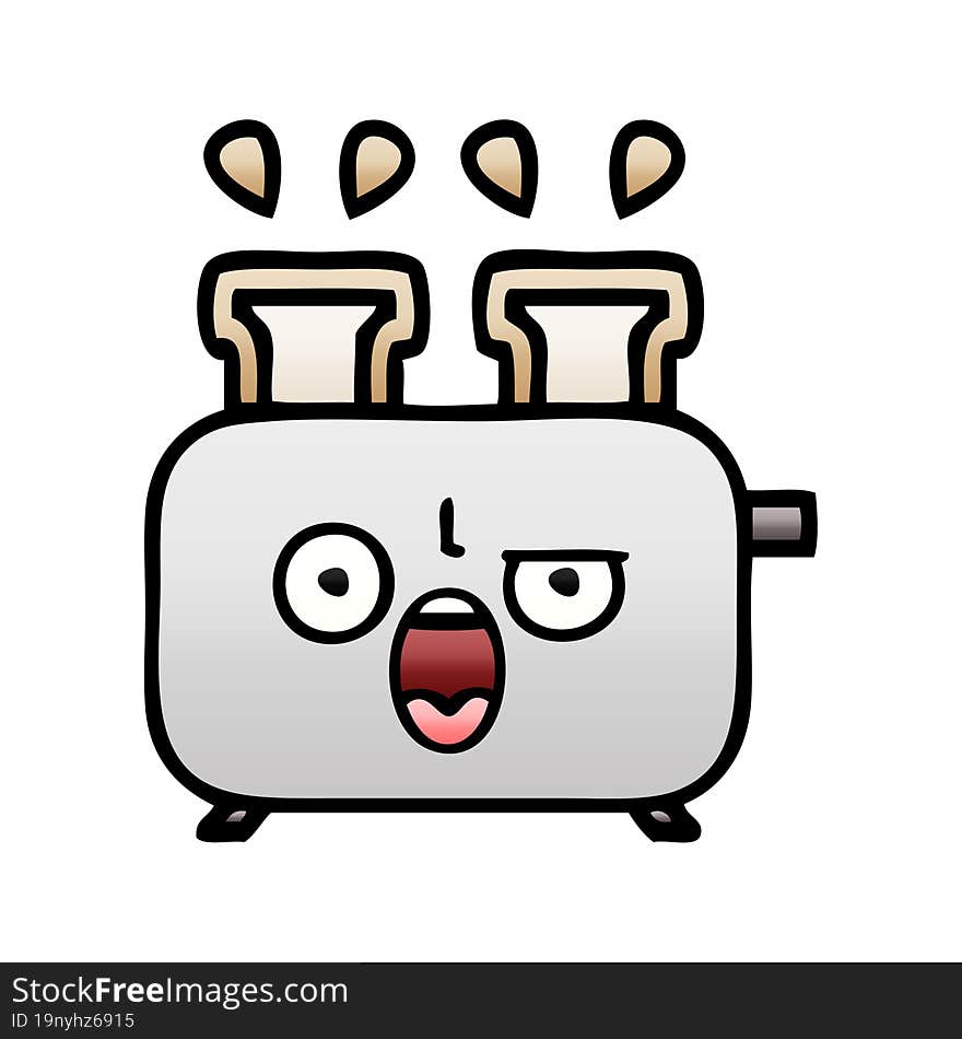 gradient shaded cartoon of a toaster