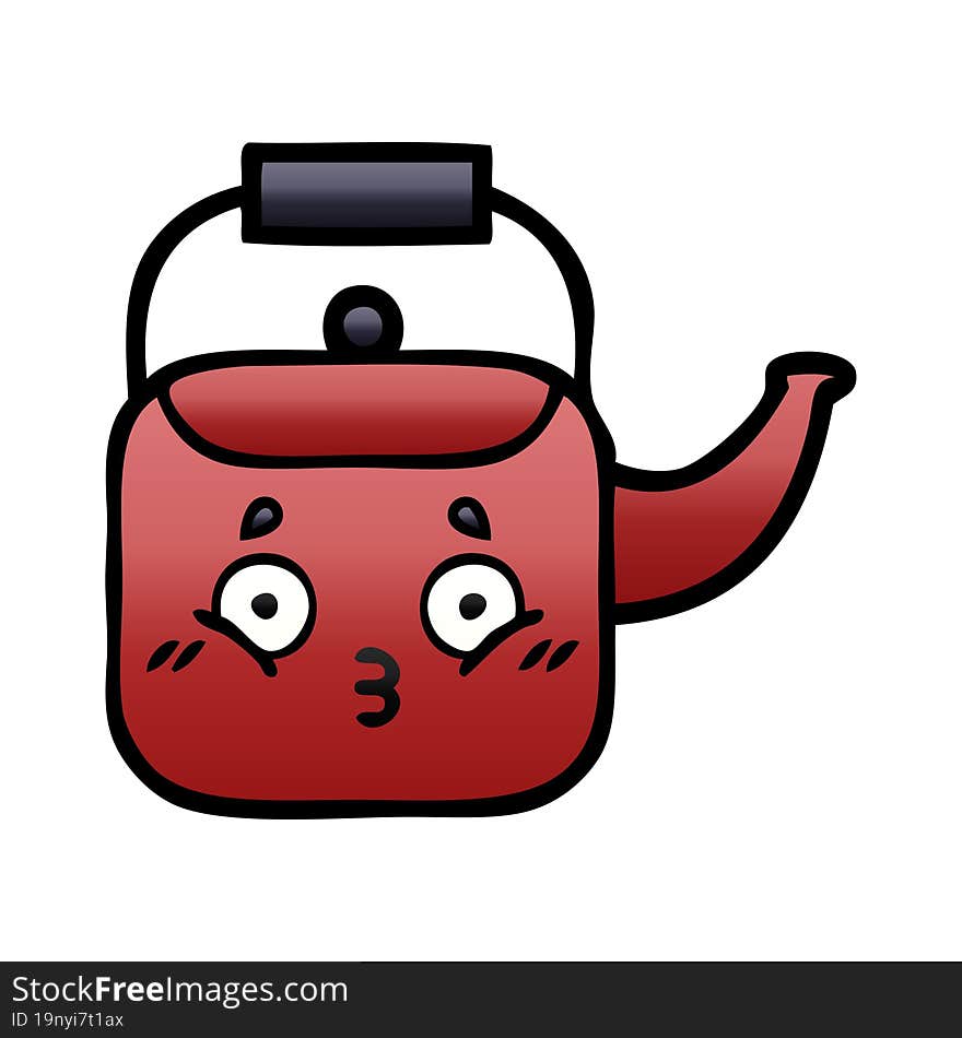 gradient shaded cartoon kettle