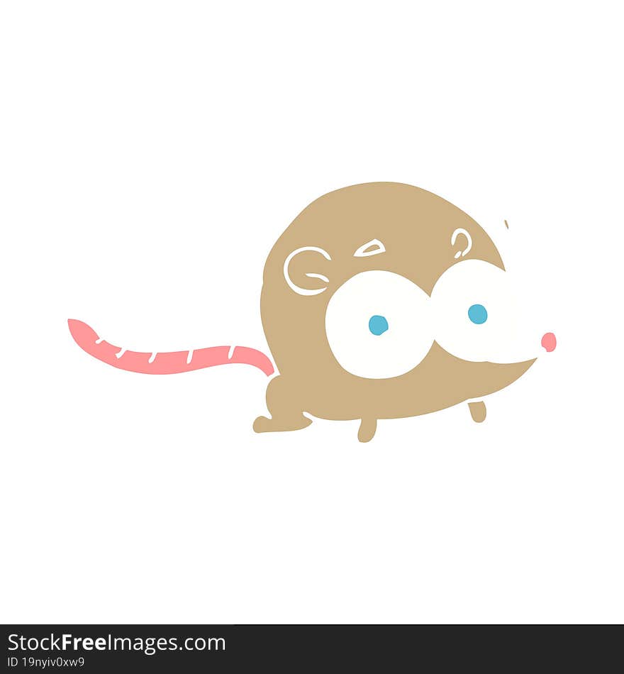 flat color illustration of a cartoon mouse