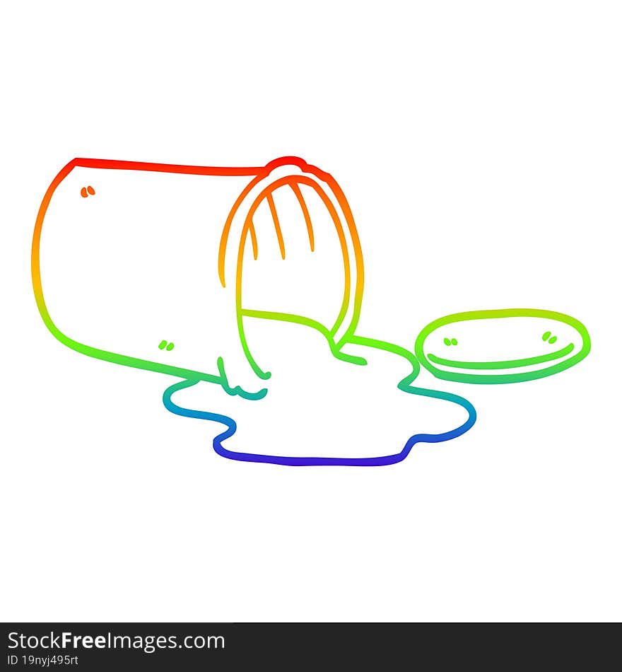 rainbow gradient line drawing cartoon spilt paint