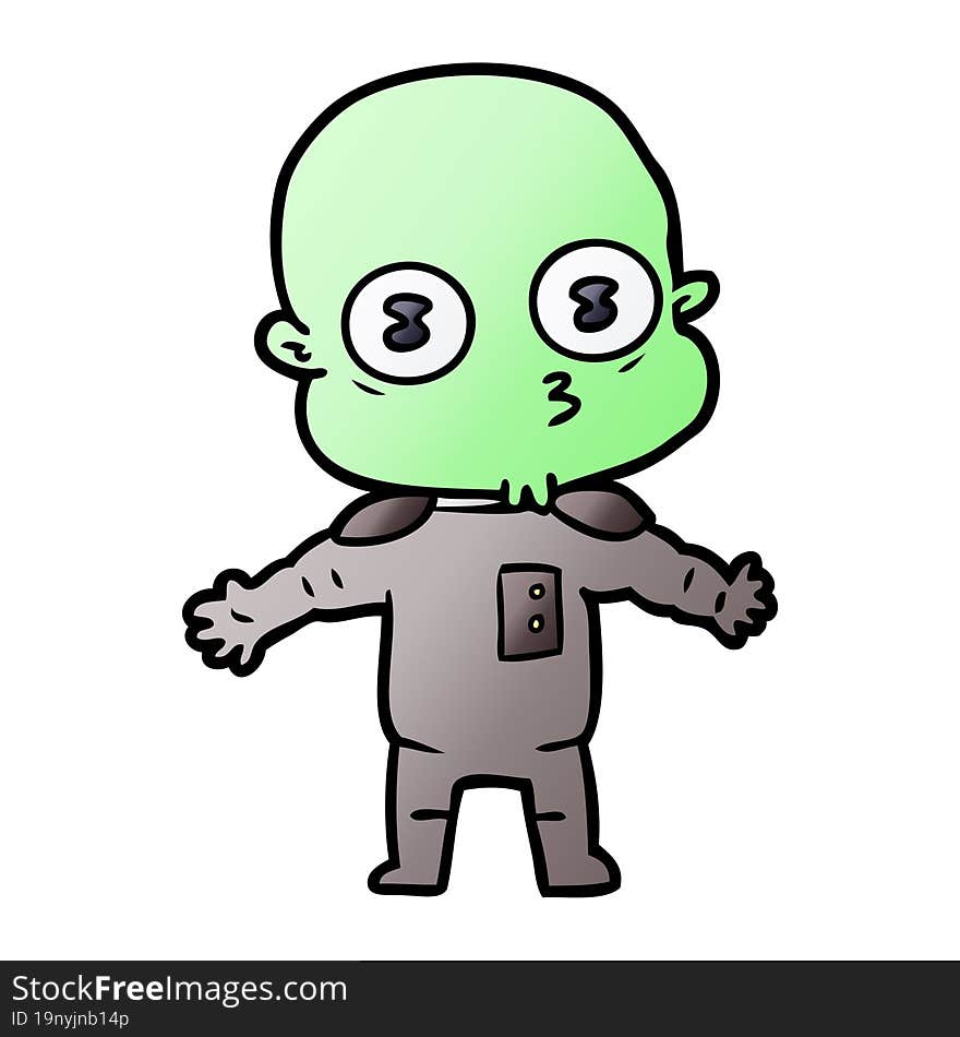 cartoon weird bald spaceman. cartoon weird bald spaceman