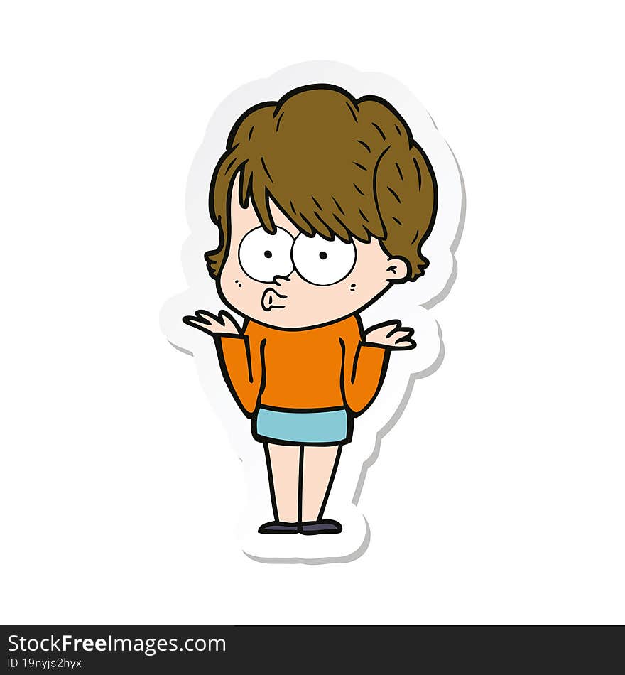 sticker of a cartoon woman