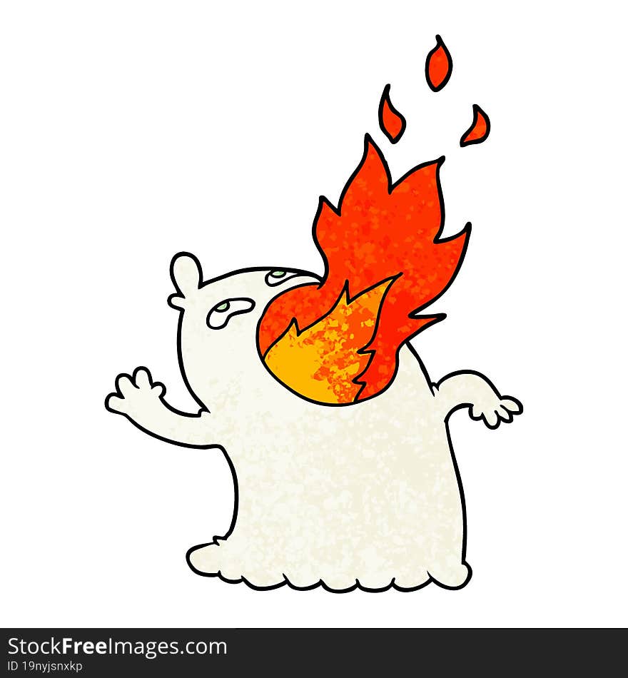 cartoon fire breathing ghost. cartoon fire breathing ghost