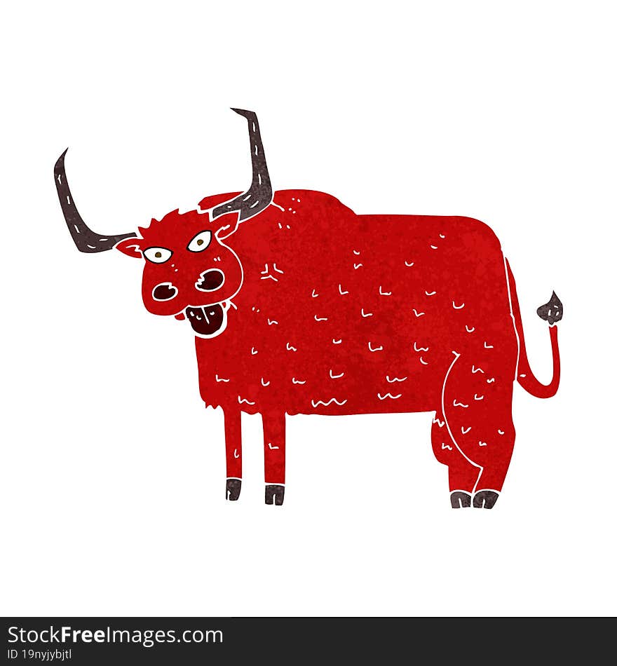 cartoon hairy cow