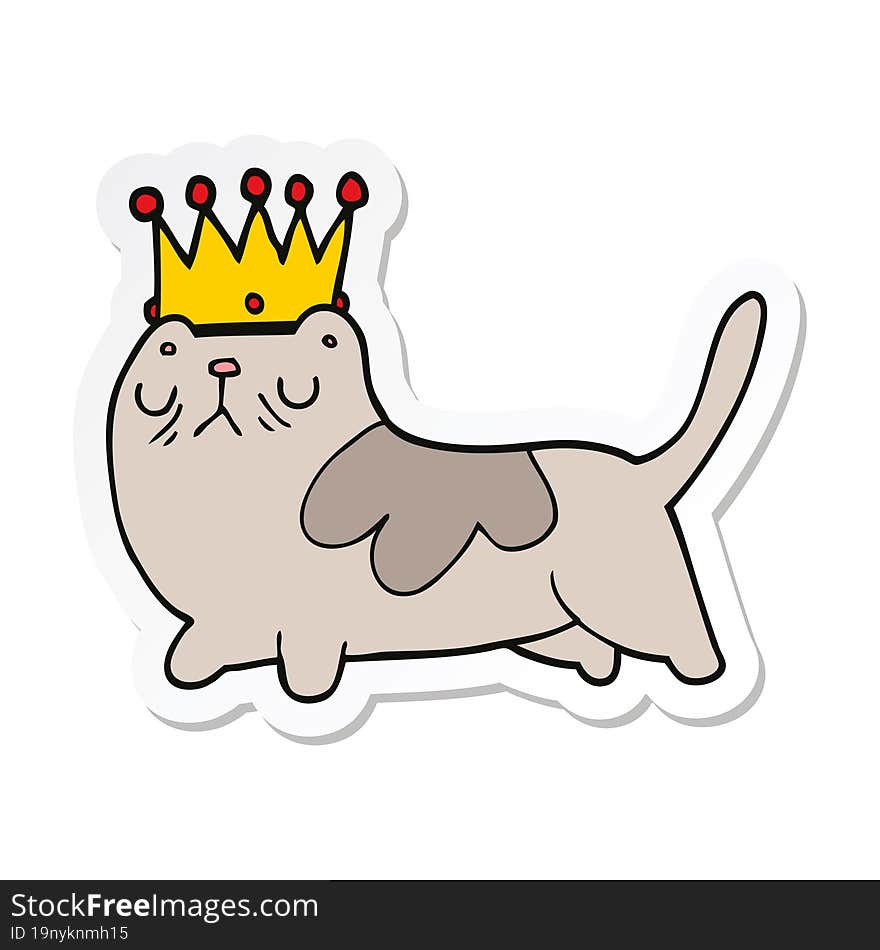 sticker of a cartoon arrogant cat