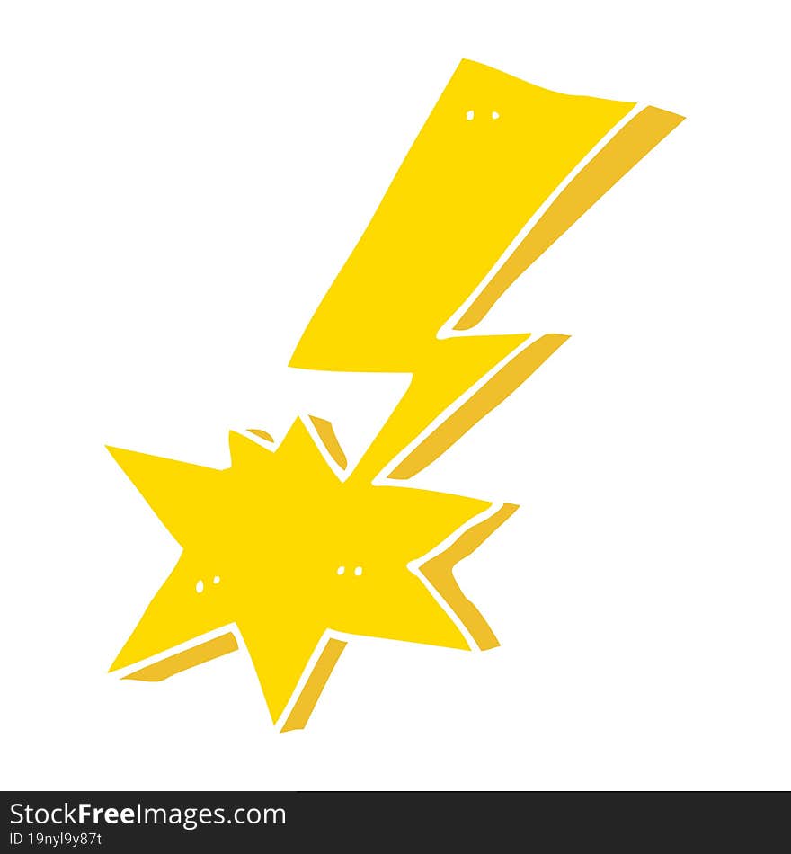 flat color style cartoon lightning bolt