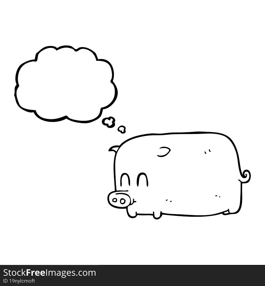 thought bubble cartoon pig