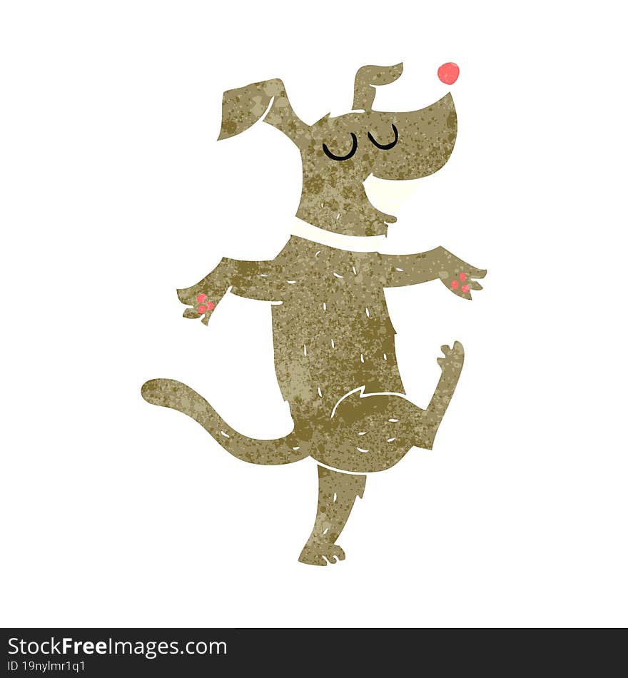 Retro Cartoon Dancing Dog