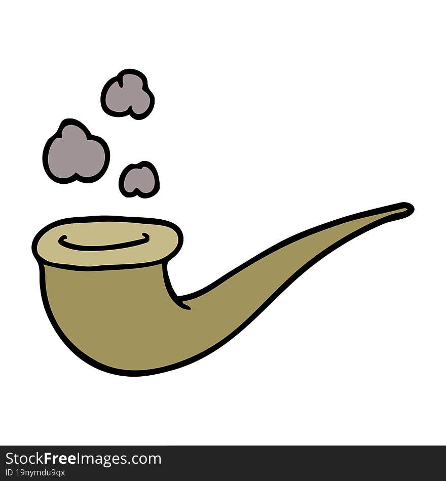 Cartoon Doodle Smoking Pipe