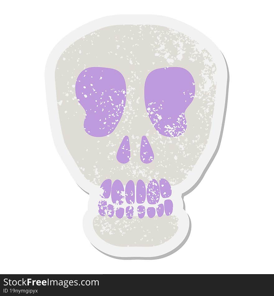 Spooky Skull grunge sticker