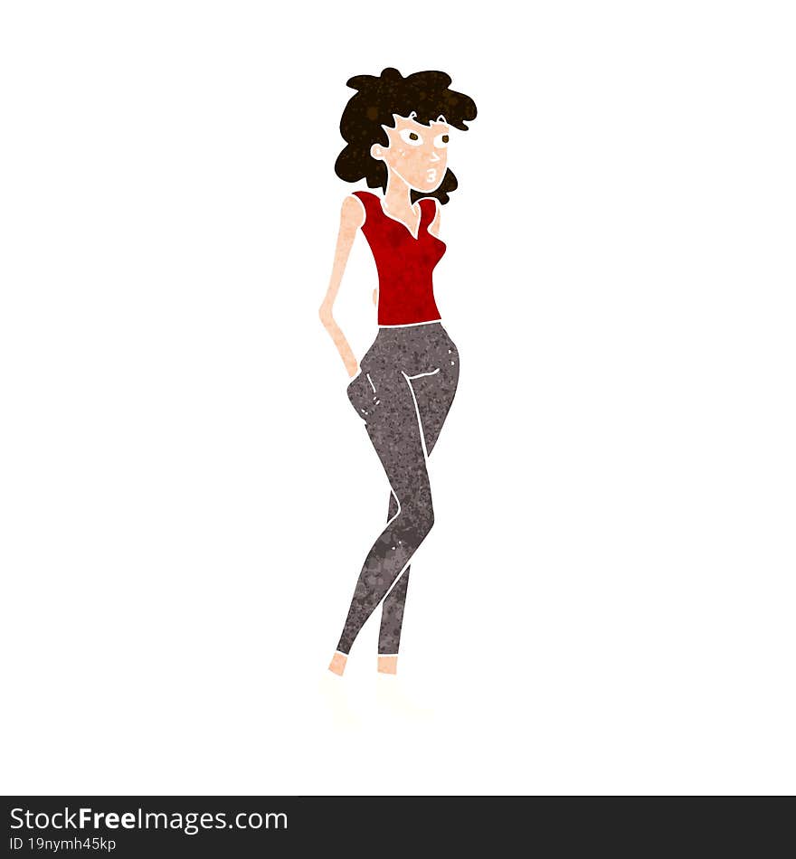 cartoon pretty woman