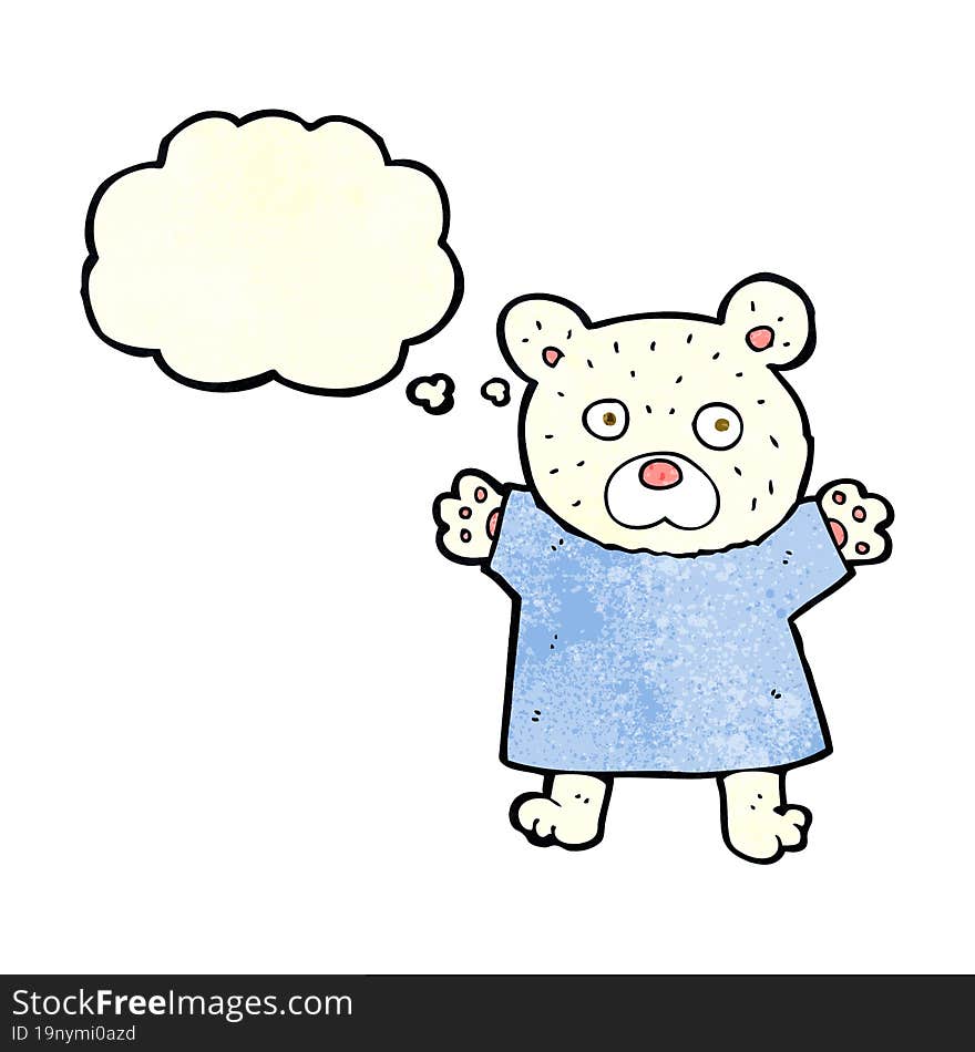 cartoon cute polar bear with thought bubble