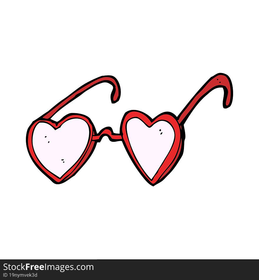 cartoon heart glasses