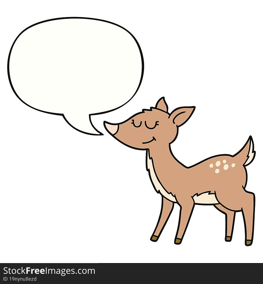 cartoon deer and speech bubble