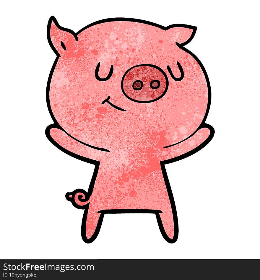 happy cartoon pig. happy cartoon pig