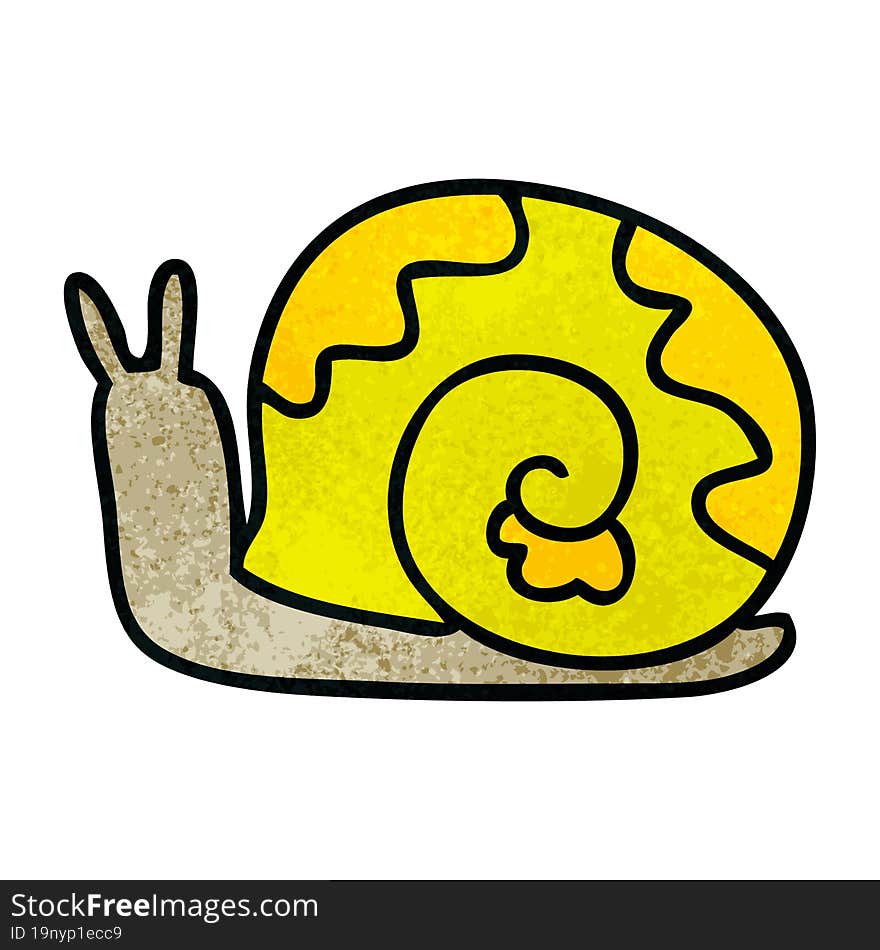 Quirky Hand Drawn Cartoon Snail