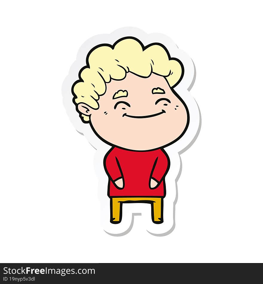 sticker of a cartoon friendly man