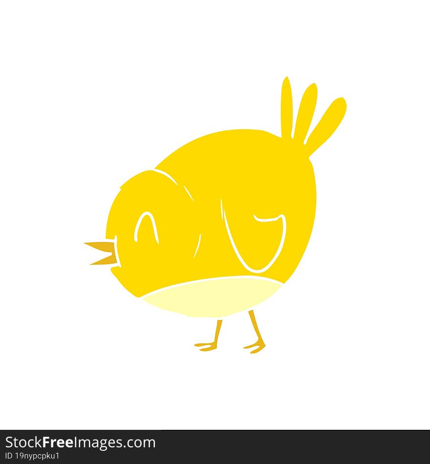 flat color style cartoon Bird