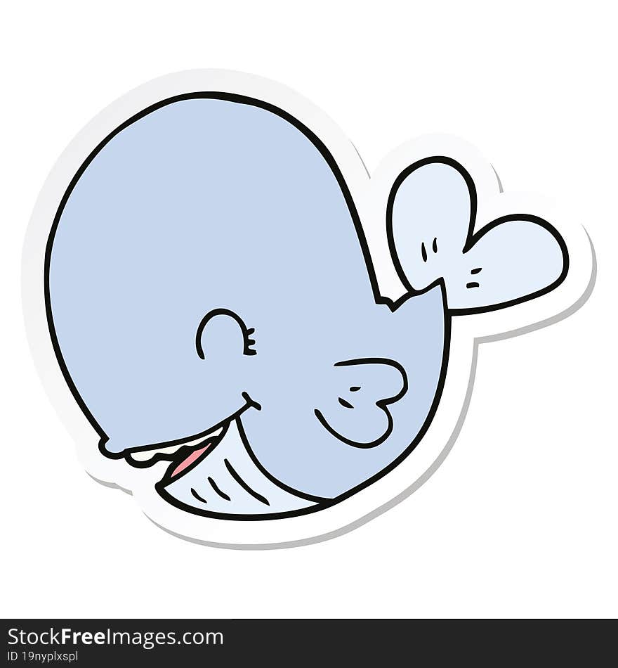 sticker of a cartoon whale