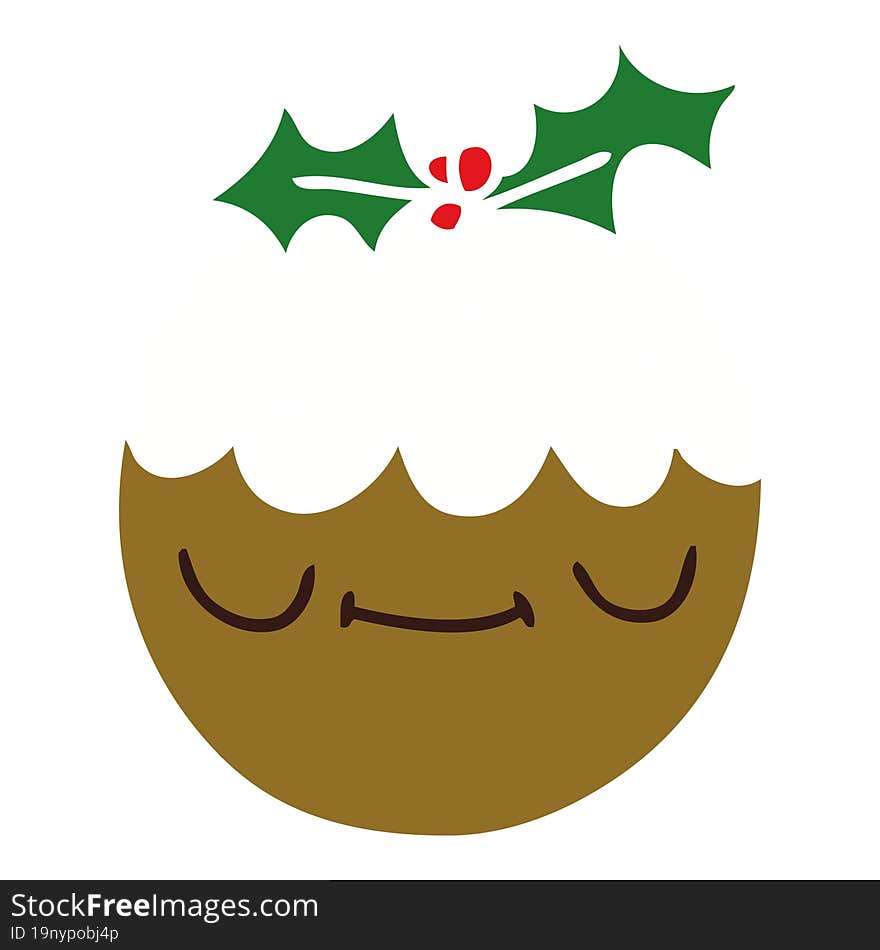 quirky hand drawn cartoon christmas pudding