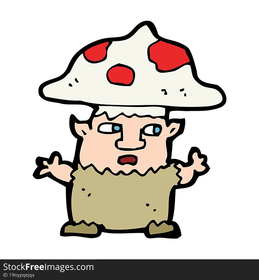 cartoon little mushroom man