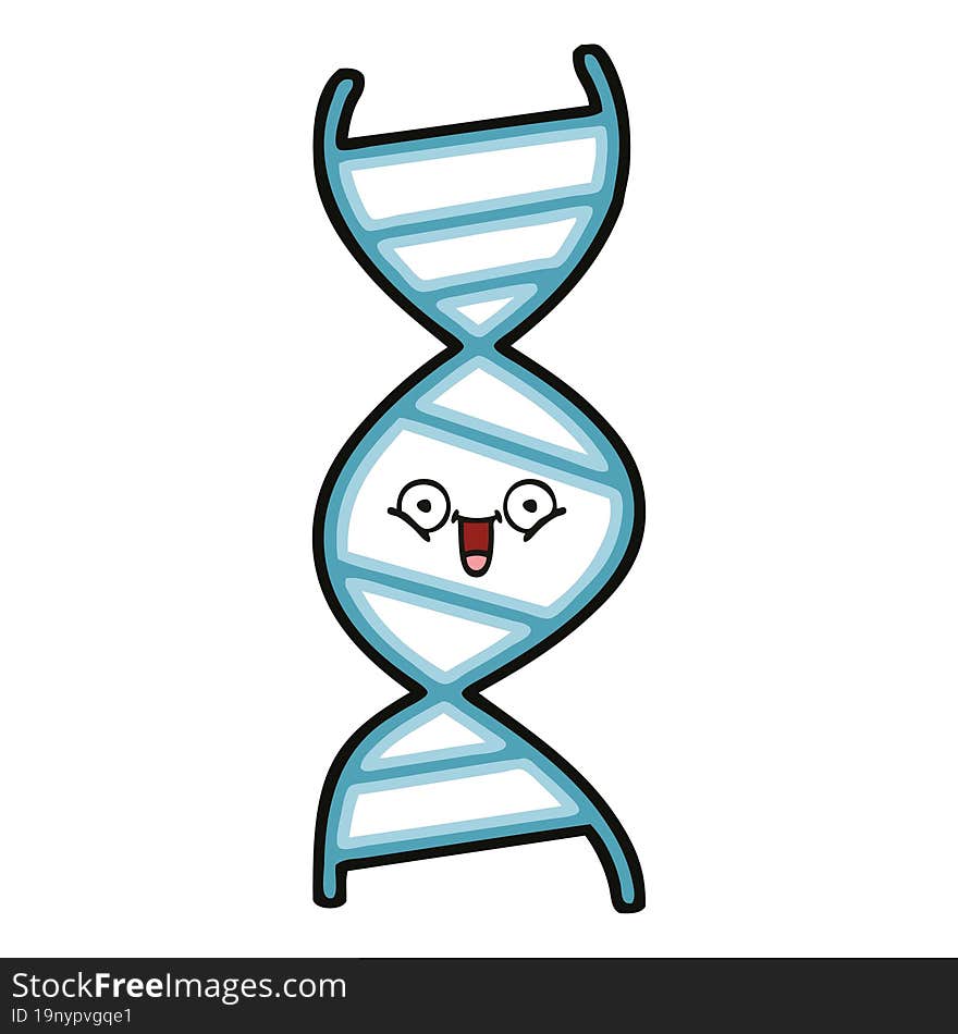 cute cartoon DNA strand