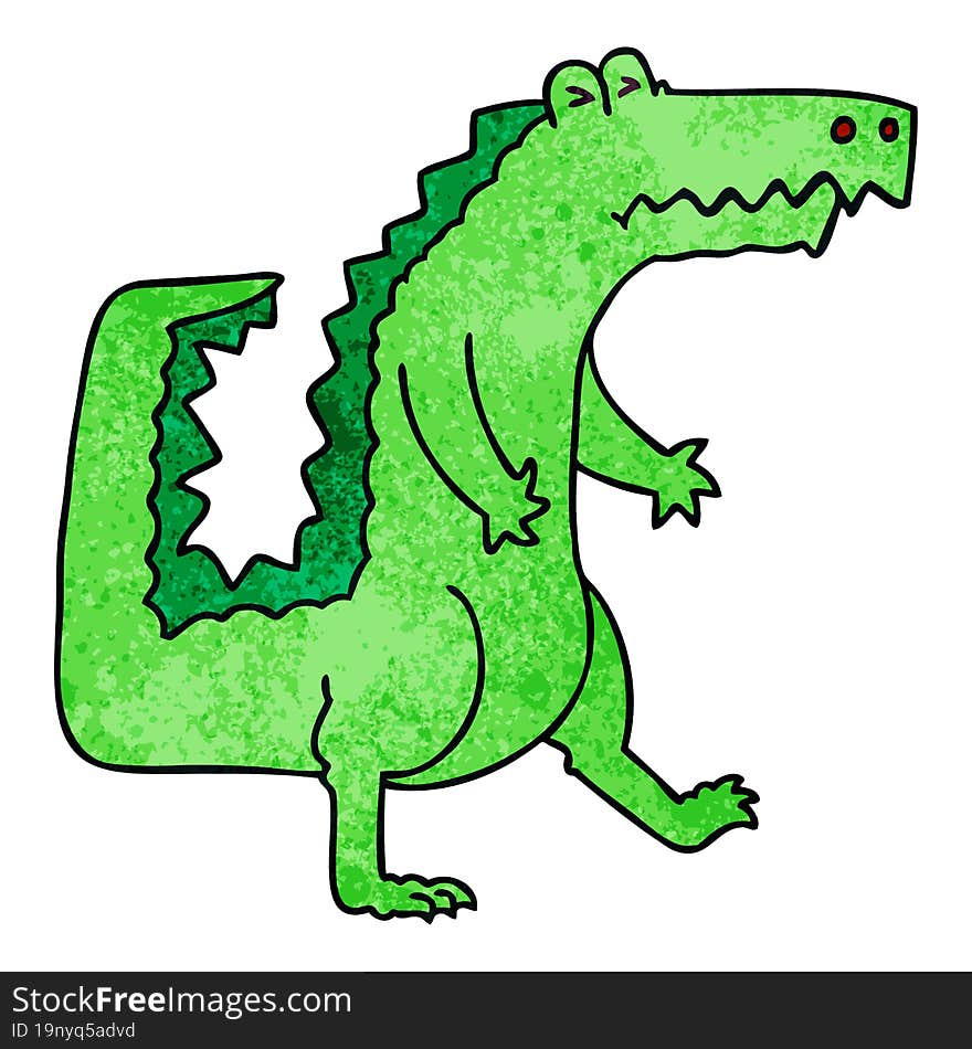 hand drawn quirky cartoon crocodile. hand drawn quirky cartoon crocodile