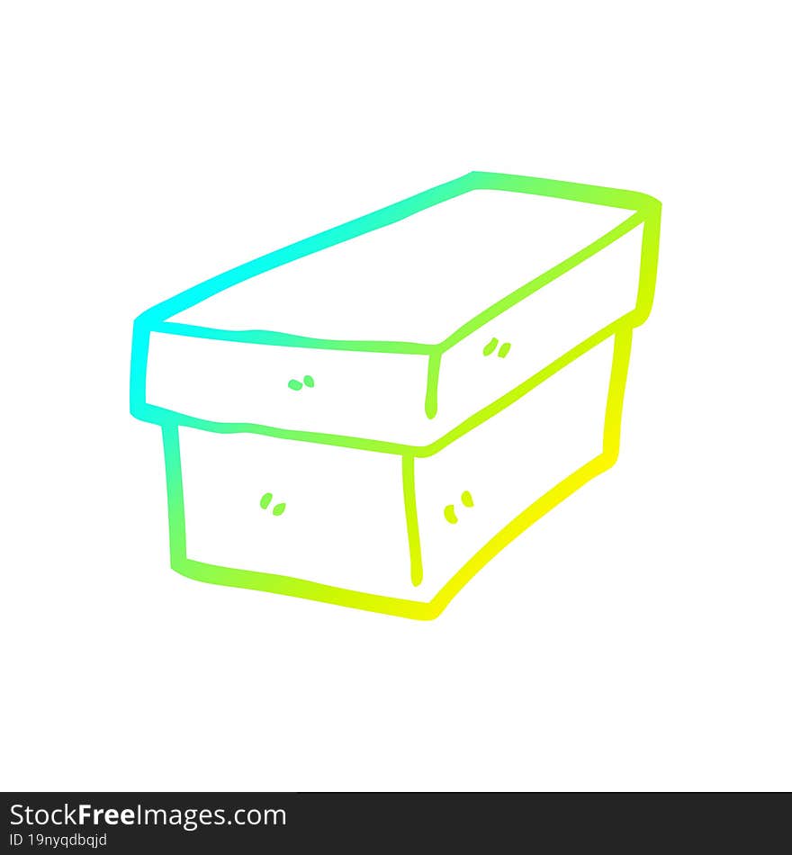 Cold Gradient Line Drawing Cartoon Cardboard Box