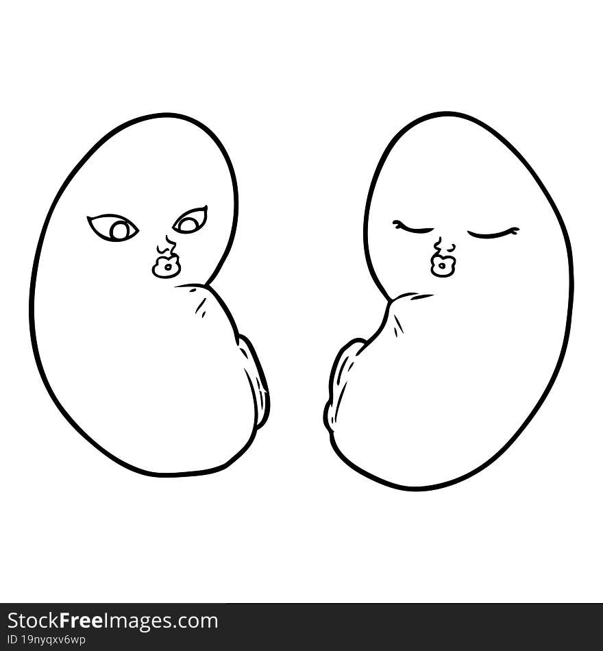 cartoon kidneys. cartoon kidneys