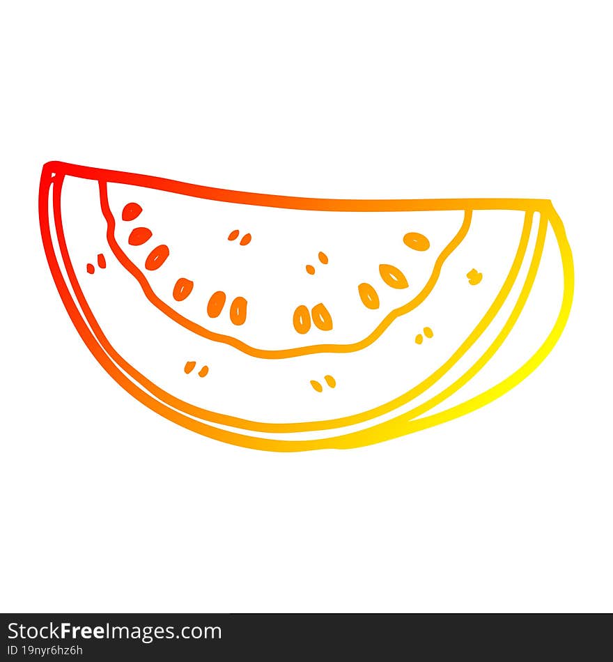 Warm Gradient Line Drawing Cartoon Watermelon