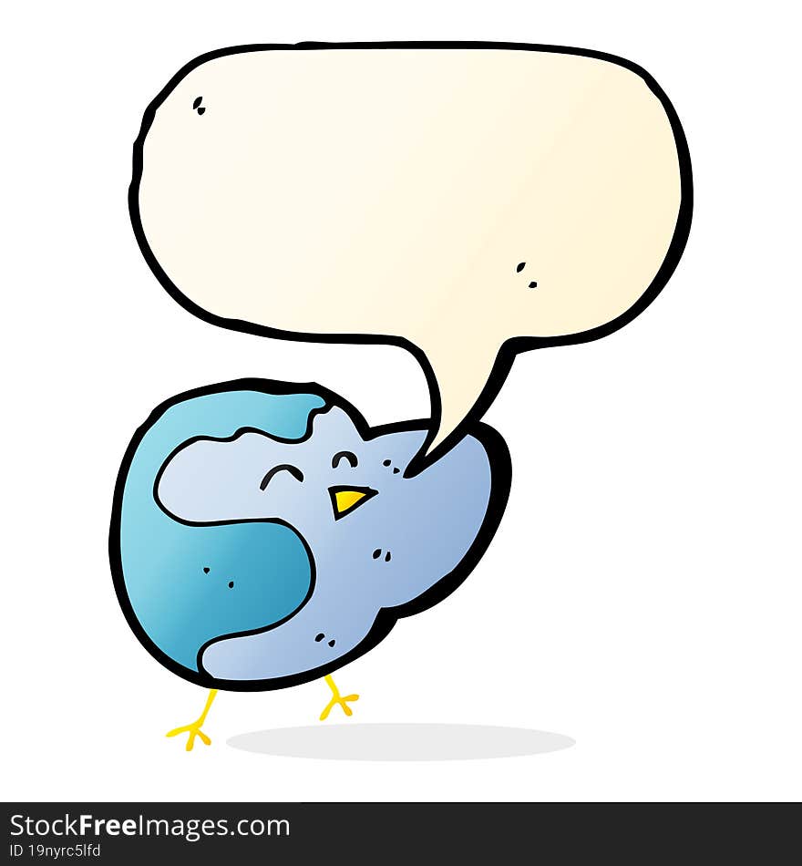 Cartoon Bird With Speech Bubble