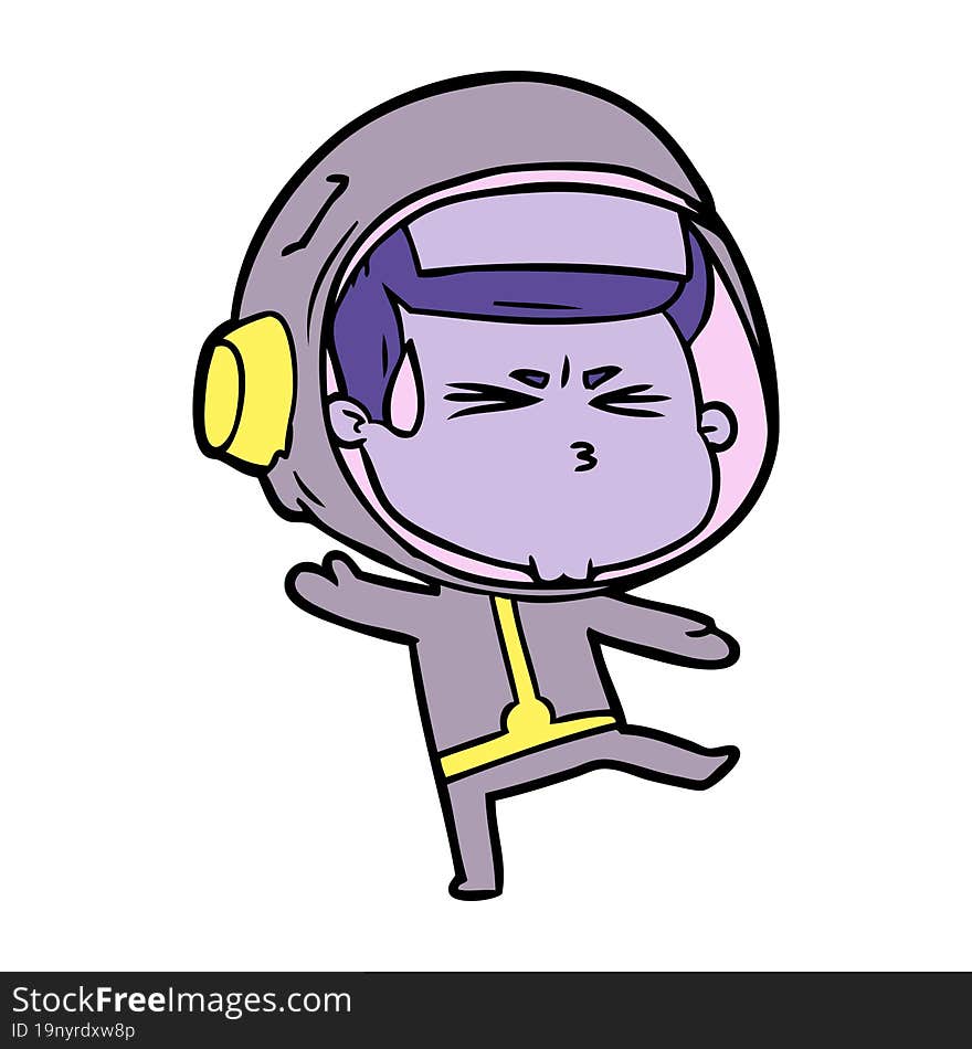 cartoon stressed astronaut. cartoon stressed astronaut