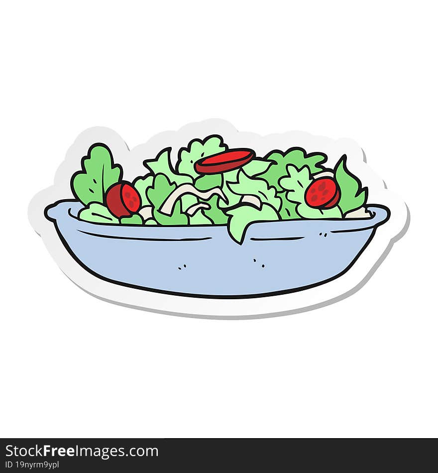 Sticker Of A Cartoon Salad