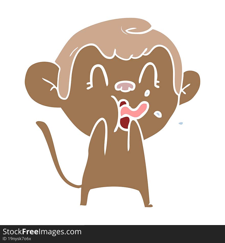 crazy flat color style cartoon monkey