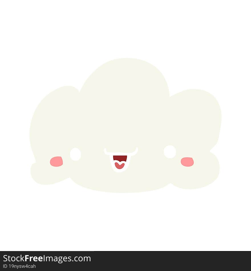 flat color style cartoon cloud