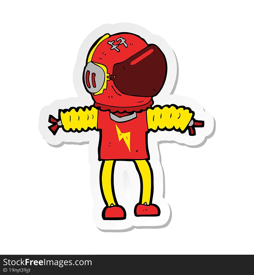 sticker of a cartoon astronaut