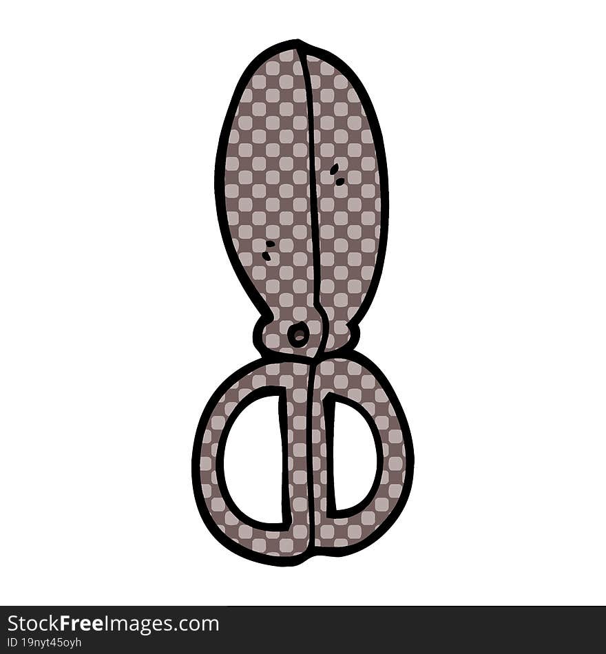 Cartoon Doodle Closed Scissors