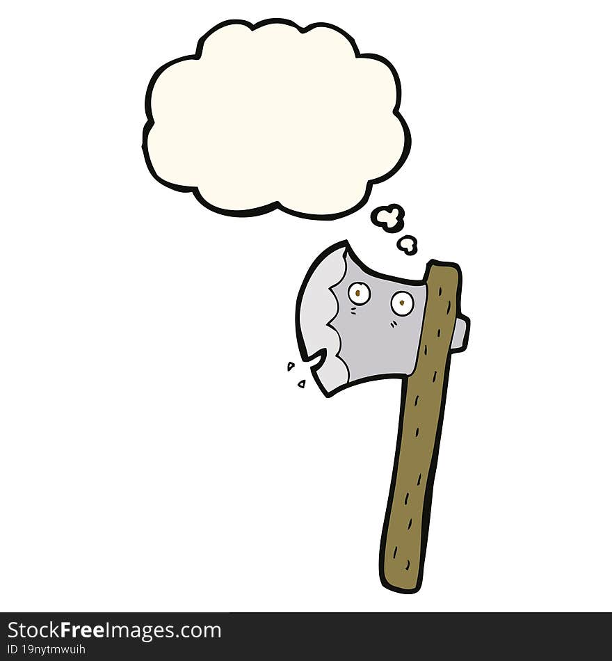 Cartoon Axe With Thought Bubble