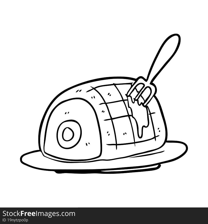 line drawing of a plate of cooked beef. line drawing of a plate of cooked beef