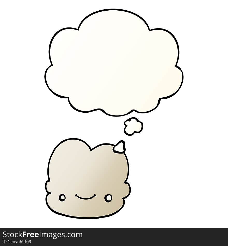 Cartoon Cloud And Thought Bubble In Smooth Gradient Style