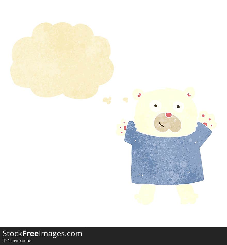 cartoon cute polar bear with thought bubble