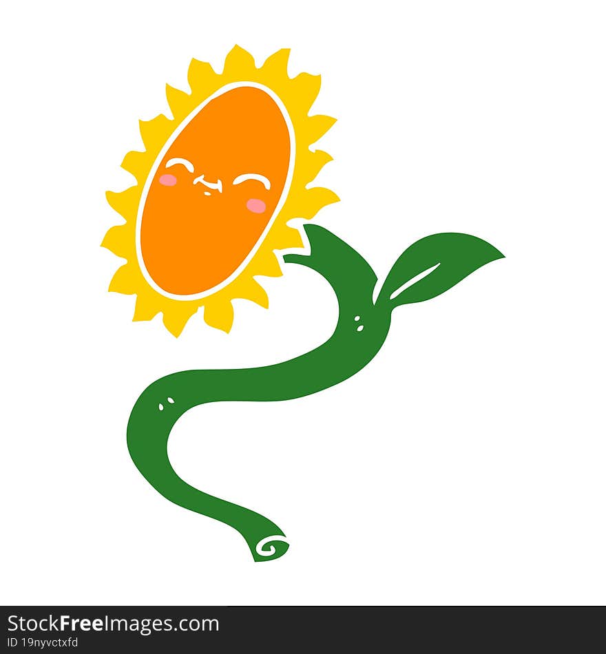 flat color style cartoon sunflower