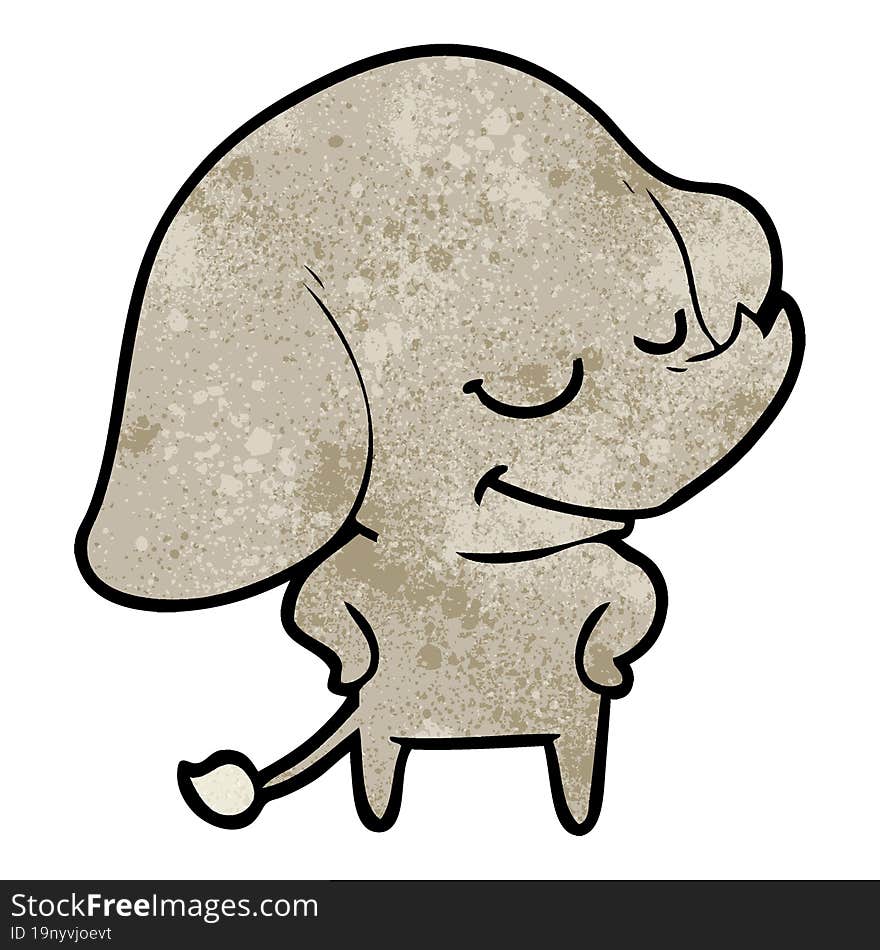 cartoon smiling elephant. cartoon smiling elephant