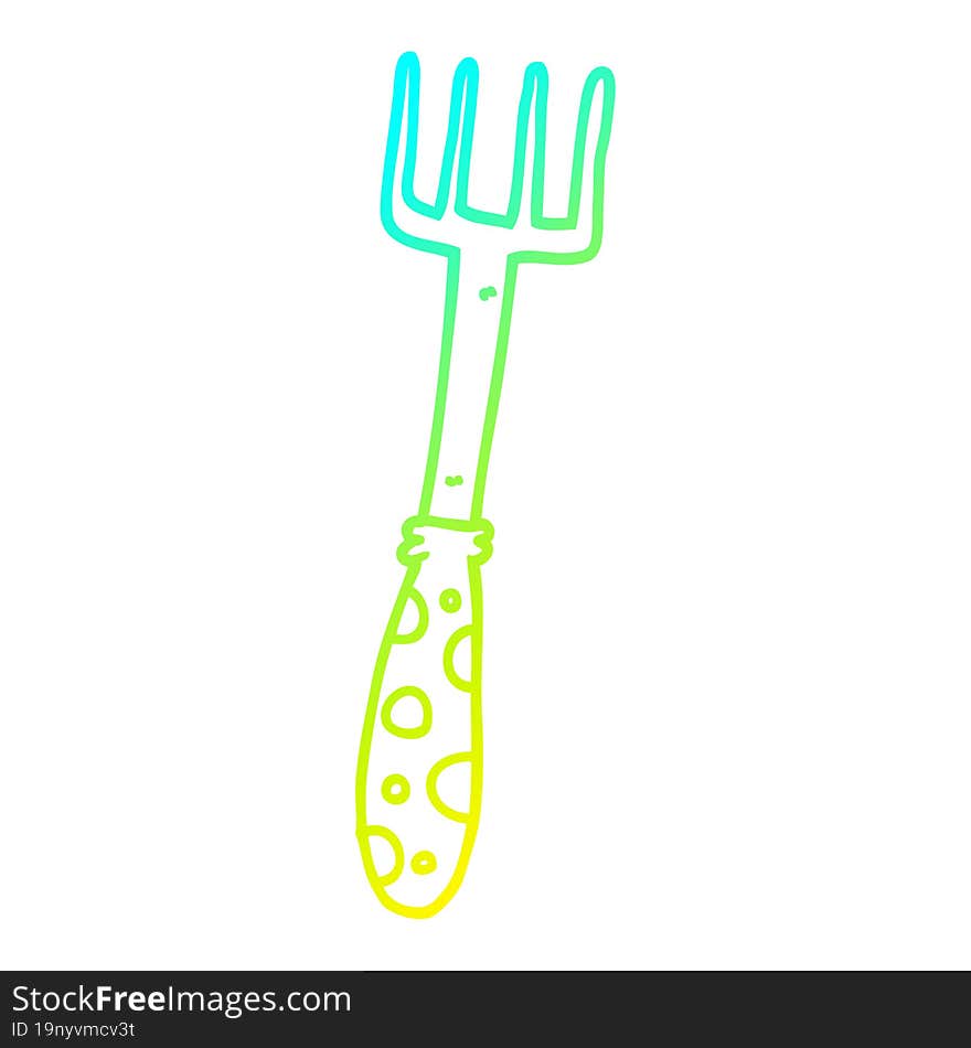 cold gradient line drawing cartoon fork