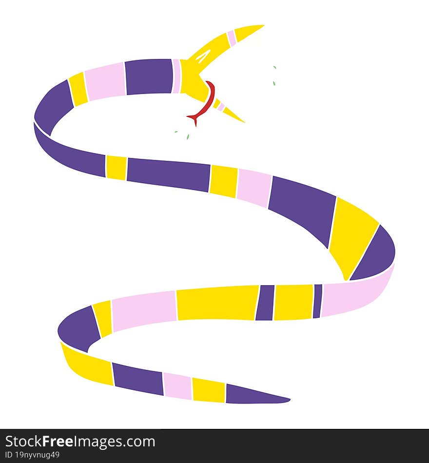 flat color style cartoon poisonous snake