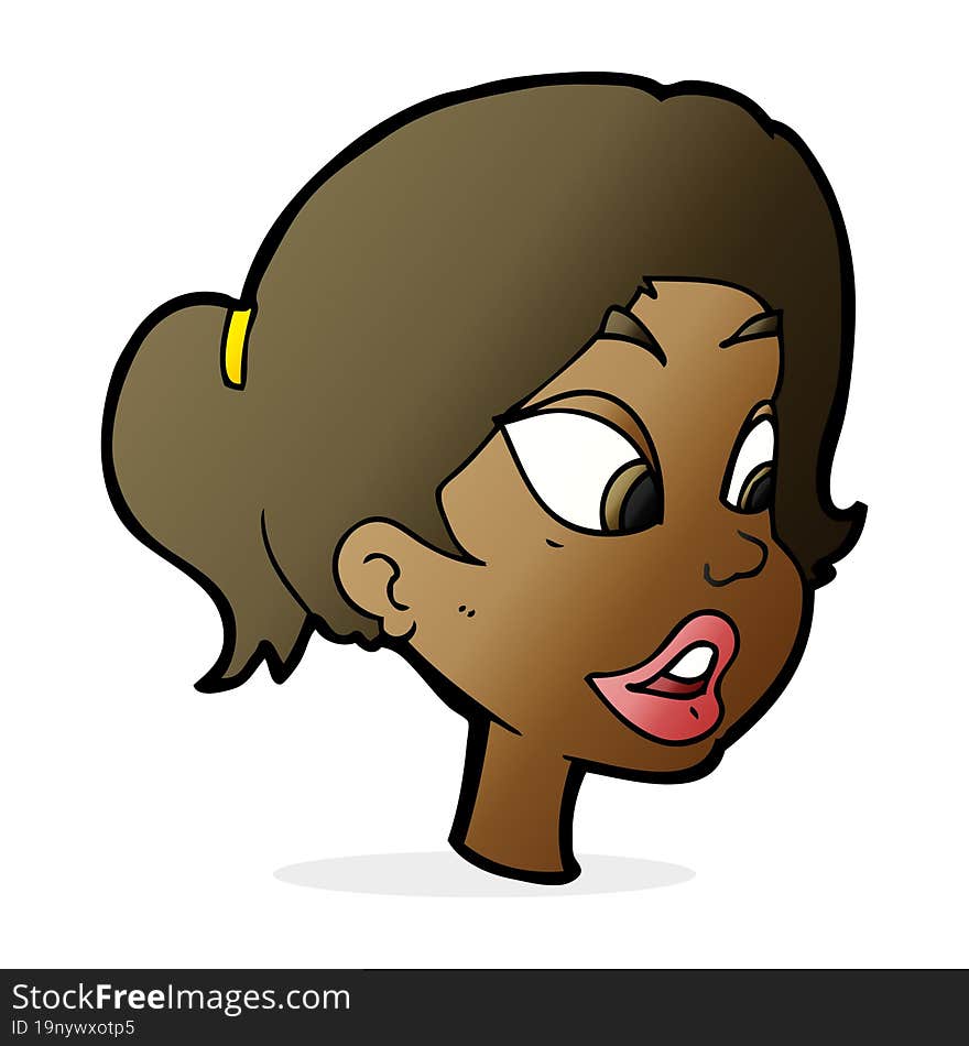 cartoon friendly woman